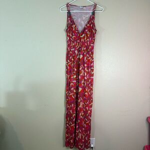 Lascana For Venus Women's Multicolor Floral Retro Surplice Neck Maxi Dress 40